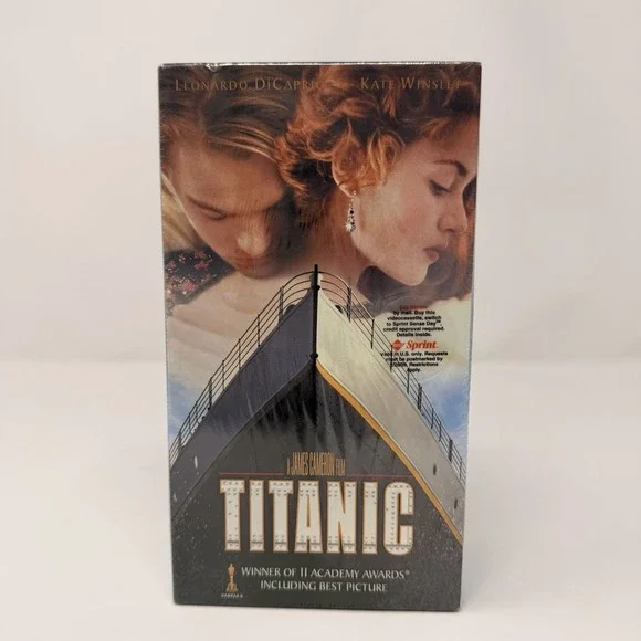 SEALED Titanic VHS 1998 - Paramount 2 Tape Set w/ Sprint Sticker - Picture 2 of 7